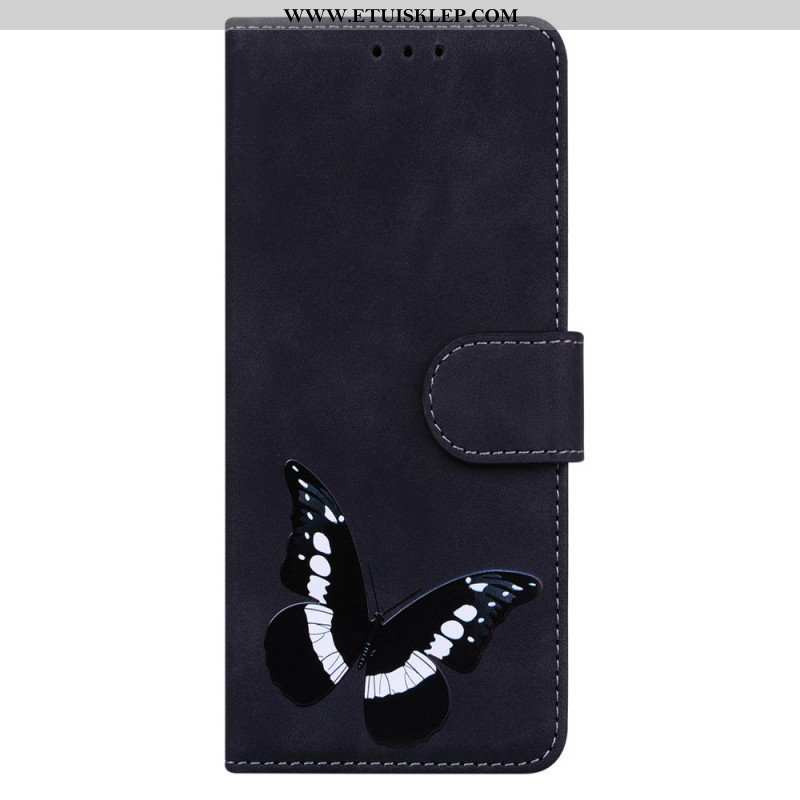 Etui Folio do OnePlus Nord 2 5G Motyl Dotykający Skóry